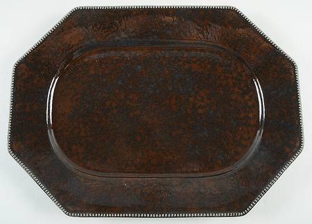 Prado Brown Black 16" Octagonal Serving Platter