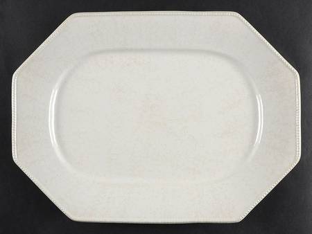 Prado White Beige 16" Octagonal Serving Platter
