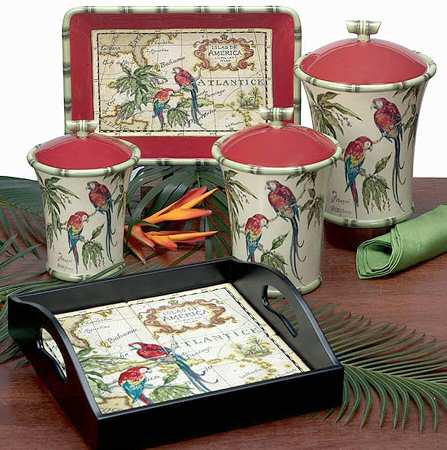 Bahamas Square Wood Tray with Tile Insert