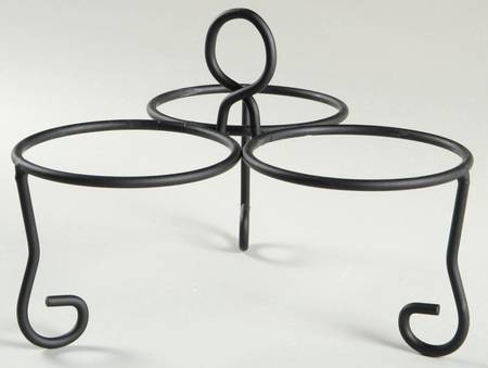 Caliente Metal Stand-For 3 Motif Condiment Bowl Set