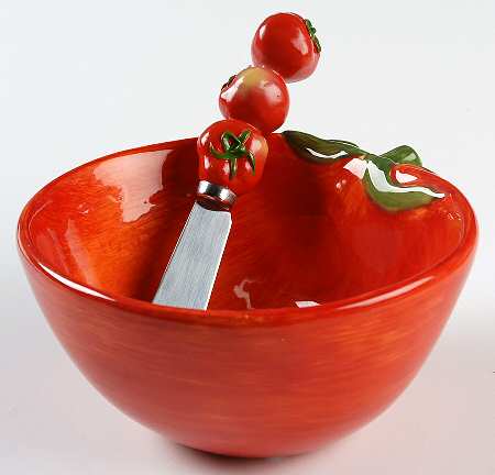 Farm Fresh Figural Dip Bowl & Spreader Set