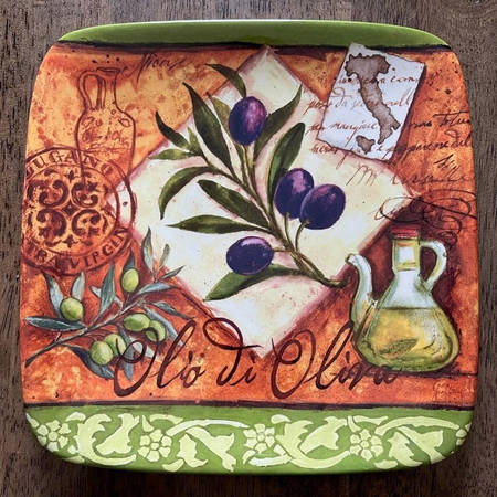 Olio Square Salad Plate