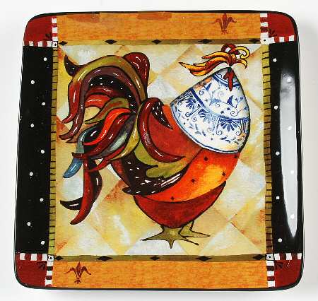 Rio Rooster Square Salad Plate