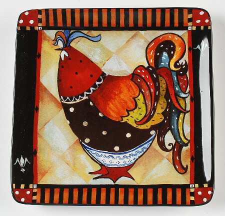 Rio Rooster Square Salad Plate