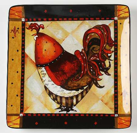 Rio Rooster Square Dinner Plate