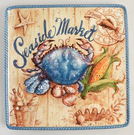 Seaside Market Square Dinner Plate