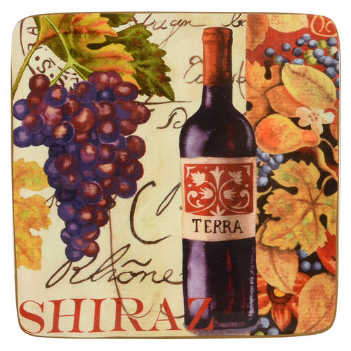 Wine Tour Square Salad Plate