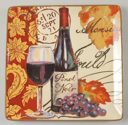 Wine Tour 12" Square Serving Platter