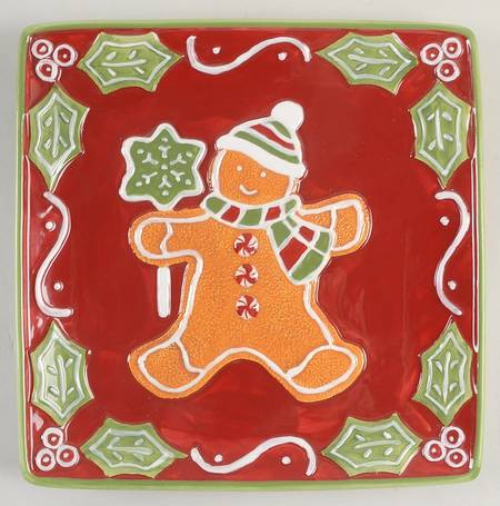 Gingerbread Man Square Dinner Plate