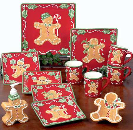 Gingerbread Man Square Dinner Plate