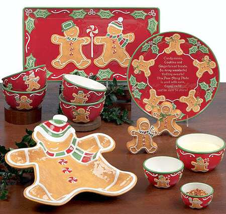 Gingerbread Man 15" Figural Platter