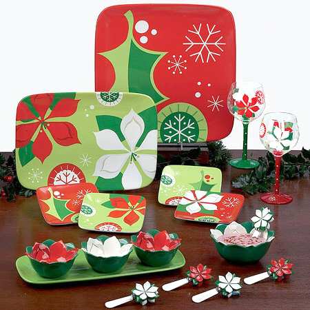 Holiday Floral 14" Square Platter