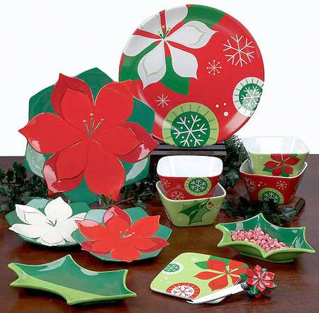Holiday Floral 12" Figural Platter