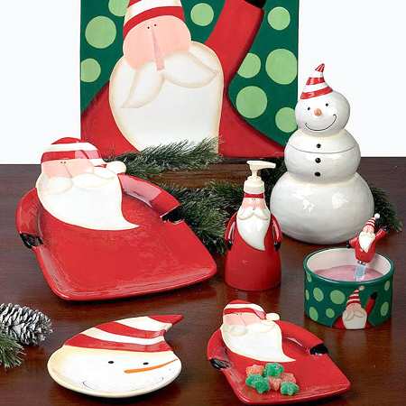 Polka Dot Christmas 16" Figural Platter