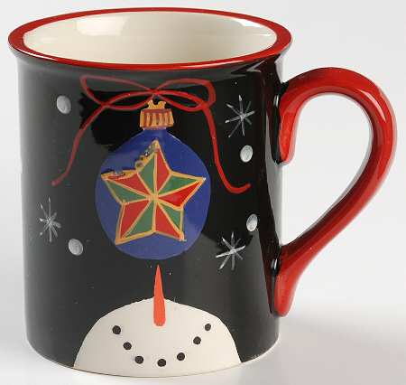 Red Ribbon Snowman Mug