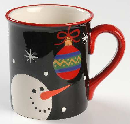 Red Ribbon Snowman Mug