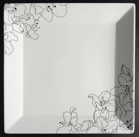 Forma Black 12" Square Serving Platter