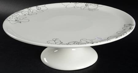 Forma Black 12" Diameter Pedestal Cake Stand