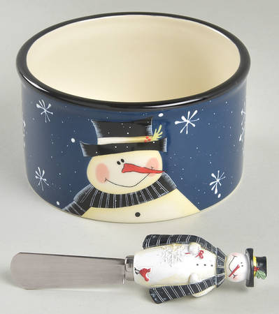 Snow Pals Blue Dip Bowl & Spreader Set