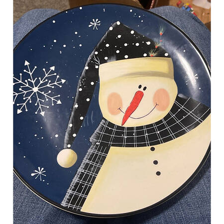 Snow Pals Blue Salad Plate