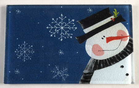 Snow Pals Blue Glassware Cheeseboard