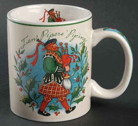 12 Days of Christmas (Aqua Background) Mug