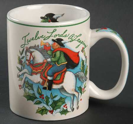 12 Days of Christmas (Aqua Background) Mug