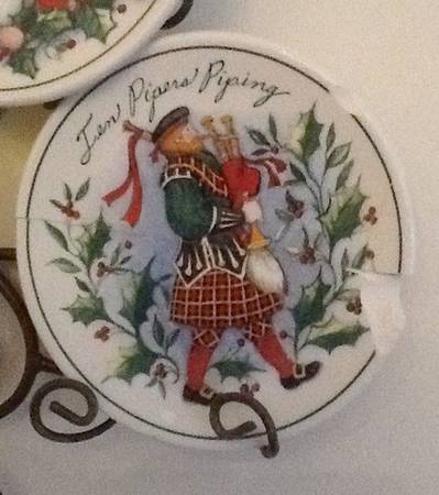 12 Days of Christmas (Aqua Background) Mini Plate 4"