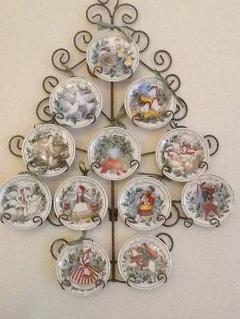 12 Days of Christmas (Aqua Background) Mini Plate 4"