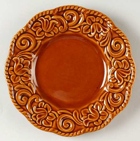 Florentine Brown Salad/Dessert Plate