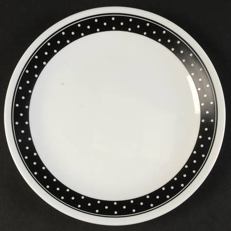 Brilliant Black Dots (Corelle) Luncheon Plate
