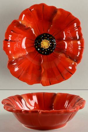Poppies Figural Dip Bowl