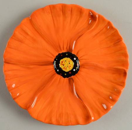 Poppies Figural Appetizer Plate