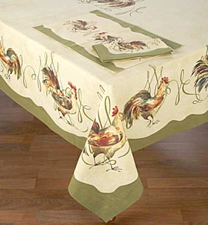 French Rooster 70" X 90" Rectangular Tablecloth