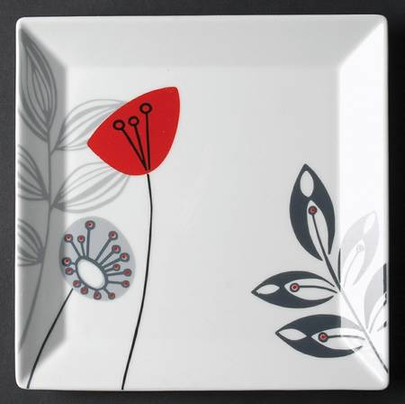 Stems Square Salad Plate