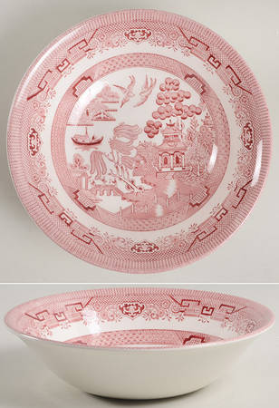 Willow Rosa Pink (Malaysia) 9" Round Vegetable Bowl