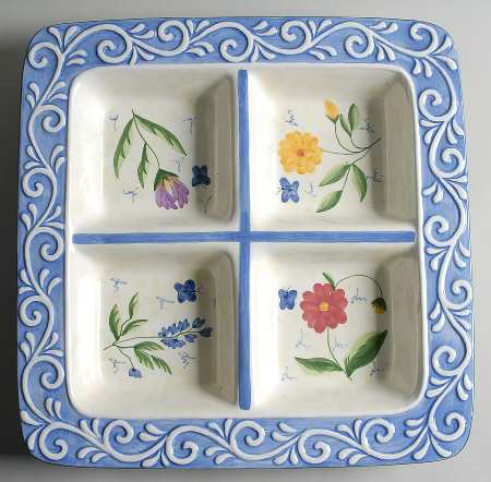 CIC112 Divided 4-Part Square Platter