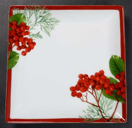 Holly Berry Square Salad Plate