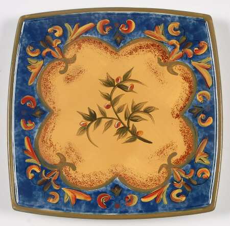 Mediterranean Leaf Square Salad Plate