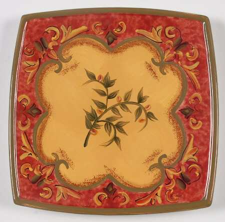 Mediterranean Leaf Square Salad Plate