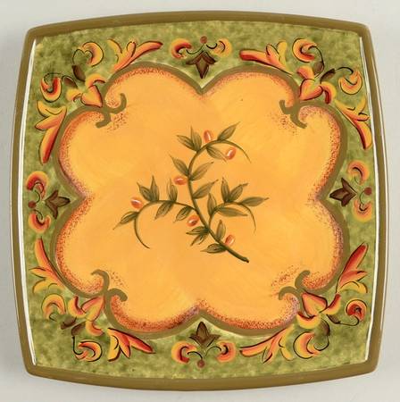 Mediterranean Leaf Square Salad Plate