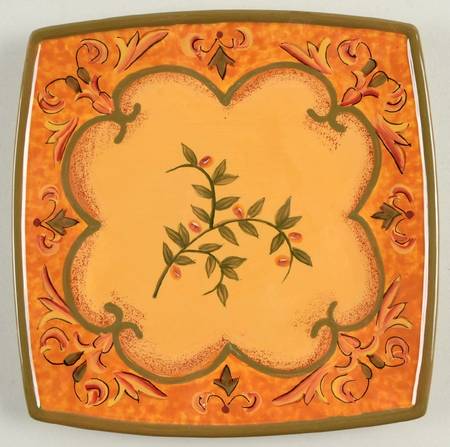 Mediterranean Leaf Square Salad Plate