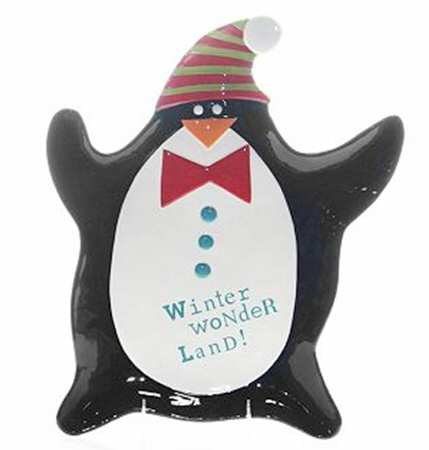 Christmas Cut Outs 15" Figural Platter