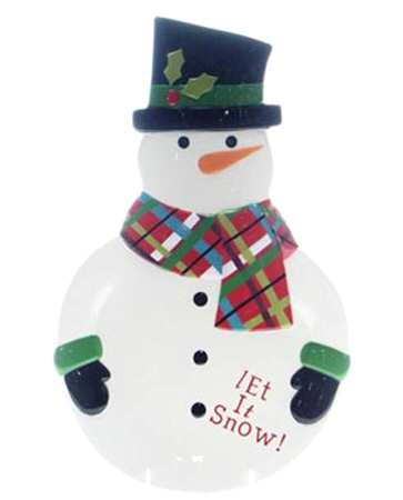 Christmas Cut Outs 17" Figural Platter