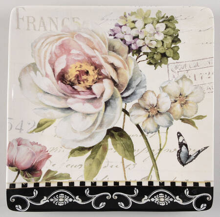 Marche d'Fleur 12" Square Serving Platter
