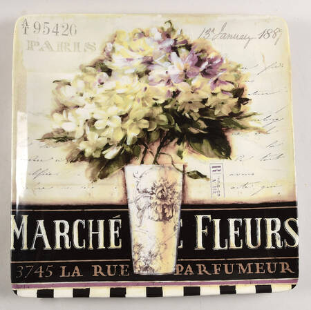 Marche d'Fleur 14" Square Platter