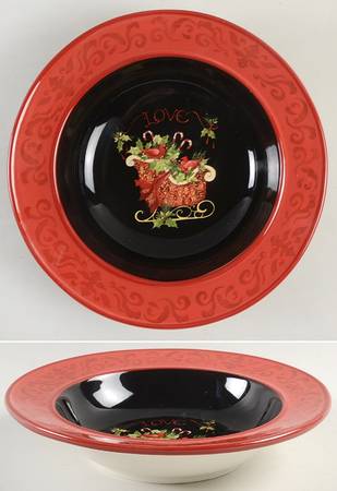 Vintage Christmas 9" Individual Pasta Bowl