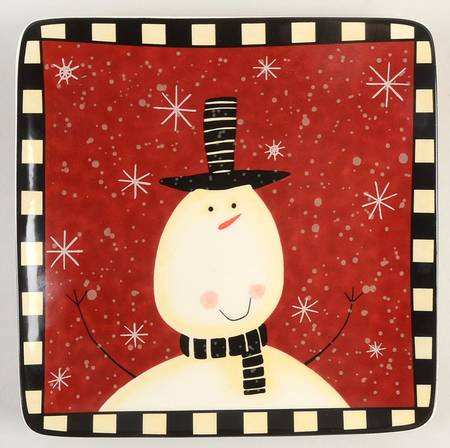 Christmas Snowman Dessert/Pie Plate