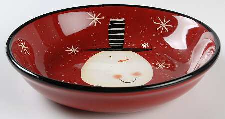 Christmas Snowman 9" Individual Pasta Bowl
