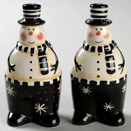 Christmas Snowman Figural Salt & Pepper Set